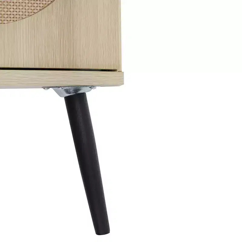 JVNOXK Mobile ad angolo in rattan naturale da 15 pollici con ripiani regolabili Mobile ad angolo indipendente per soggiorni, finitura naturale