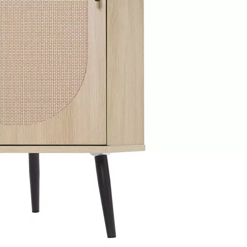 JVNOXK Mobile ad angolo in rattan naturale da 15 pollici con ripiani regolabili Mobile ad angolo indipendente per soggiorni, finitura naturale