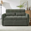 MAYEERTY 52.8 Loveseat Sofa Pull-out Sofa Bed Tufted Sleeper Sofa with Adjustable Backrest Two Lumbar Pillows for Living Room Green