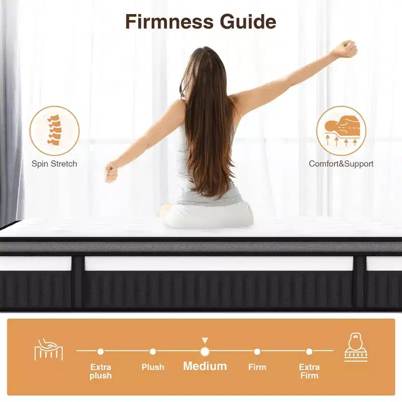 Materasso King in scatola, 14 pollici Gel rinfrescante Memory Foam King Size, Rigidità Media per Sollievo dalla Pressione e Sonno più Fresco, CertiPUR-US