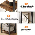 Libreria stretta GustoWave, 7 ripiani, scaffali in piedi con struttura in metallo, scaffali espositivi rustici per camera da letto, soggiorno, ufficio domestico