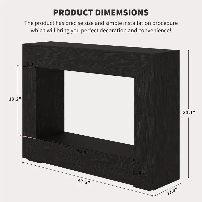 COZONY 47 Tavolo Console Rustico per Ingresso, Tavolino Laterale per Divano in Legno con Contenitore, Finitura Noce Nero