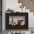 COZONY 47 Tavolo Console Rustico per Ingresso, Tavolino Laterale per Divano in Legno con Contenitore, Finitura Noce Nero