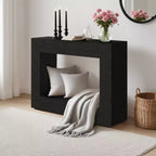 COZONY 47 Tavolo Console Rustico per Ingresso, Tavolino Laterale per Divano in Legno con Contenitore, Finitura Noce Nero
