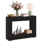 COZONY 47 Tavolo Console Rustico per Ingresso, Tavolino Laterale per Divano in Legno con Contenitore, Finitura Noce Nero