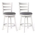 Costway 25'' Swivel Counter Barstools Set of 2 w/Backrest & Upholstered Seat Footrest