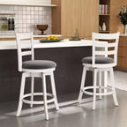 Set di 2 sgabelli da bar girevoli da 25" Costway con schienale e poggiapiedi imbottito