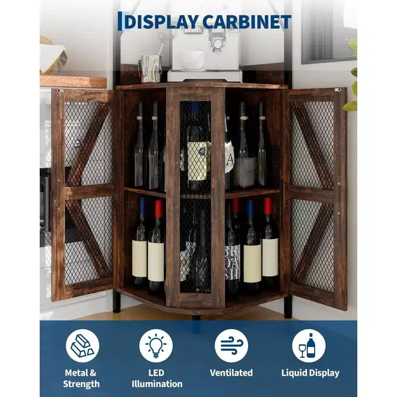 Cantinetta angolare a 4 ripiani con struttura industriale - Ripostiglio bar pieghevole per piccoli spazi e appartamenti