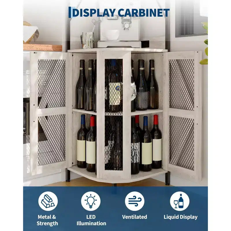 Cantinetta angolare a 4 ripiani con struttura industriale - Ripostiglio bar pieghevole per piccoli spazi e appartamenti