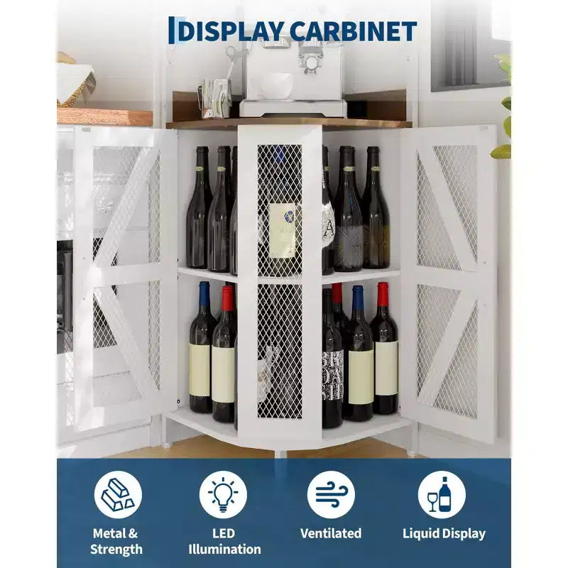 Cantinetta angolare a 4 ripiani con struttura industriale - Ripostiglio bar pieghevole per piccoli spazi e appartamenti