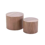 Set di 2 tavolini da caffè e tavolini laterali rotondi moderni con vano portaoggetti nascosto, nessun assemblaggio richiesto, eleganti tavoli d'accento per soggiorno o sala-Panipeachy