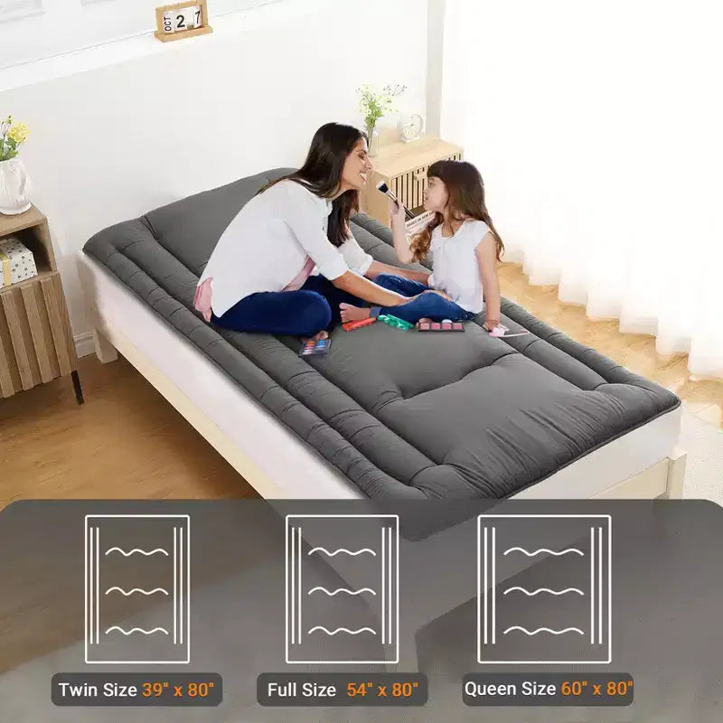 Materasso Pieghevole da Pavimento, Tappetino per Dormire Arrotolabile in Schiuma in Stile Giapponese, Letto Tatami da Pavimento Salvaspazio per Soggiorno o Camera da Letto