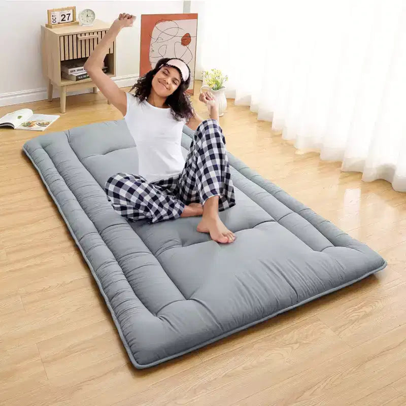 Materasso Pieghevole da Pavimento, Tappetino per Dormire Arrotolabile in Schiuma in Stile Giapponese, Letto Tatami da Pavimento Salvaspazio per Soggiorno o Camera da Letto