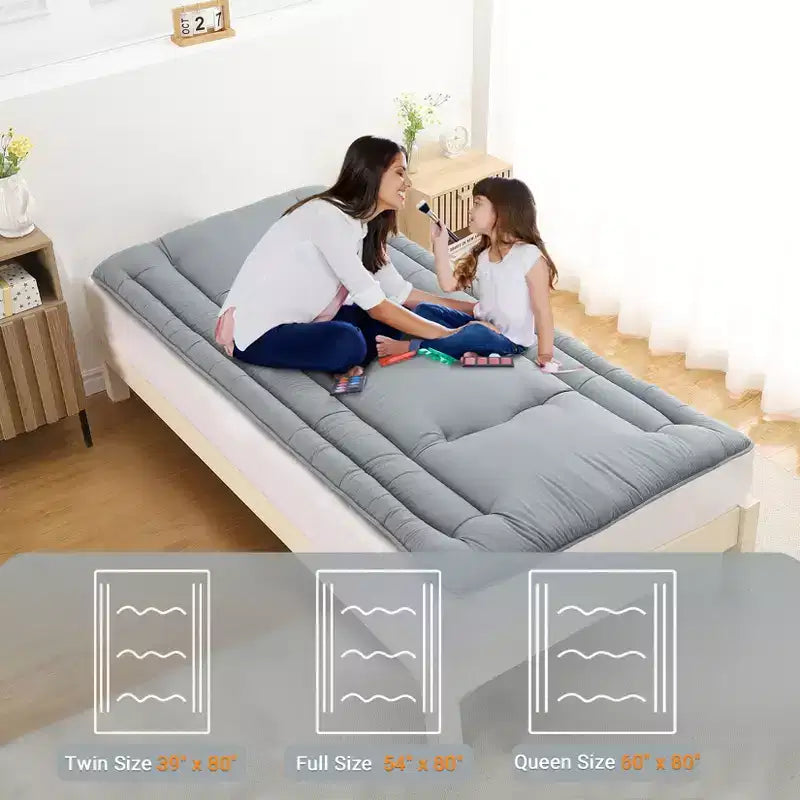 Materasso Pieghevole da Pavimento, Tappetino per Dormire Arrotolabile in Schiuma in Stile Giapponese, Letto Tatami da Pavimento Salvaspazio per Soggiorno o Camera da Letto