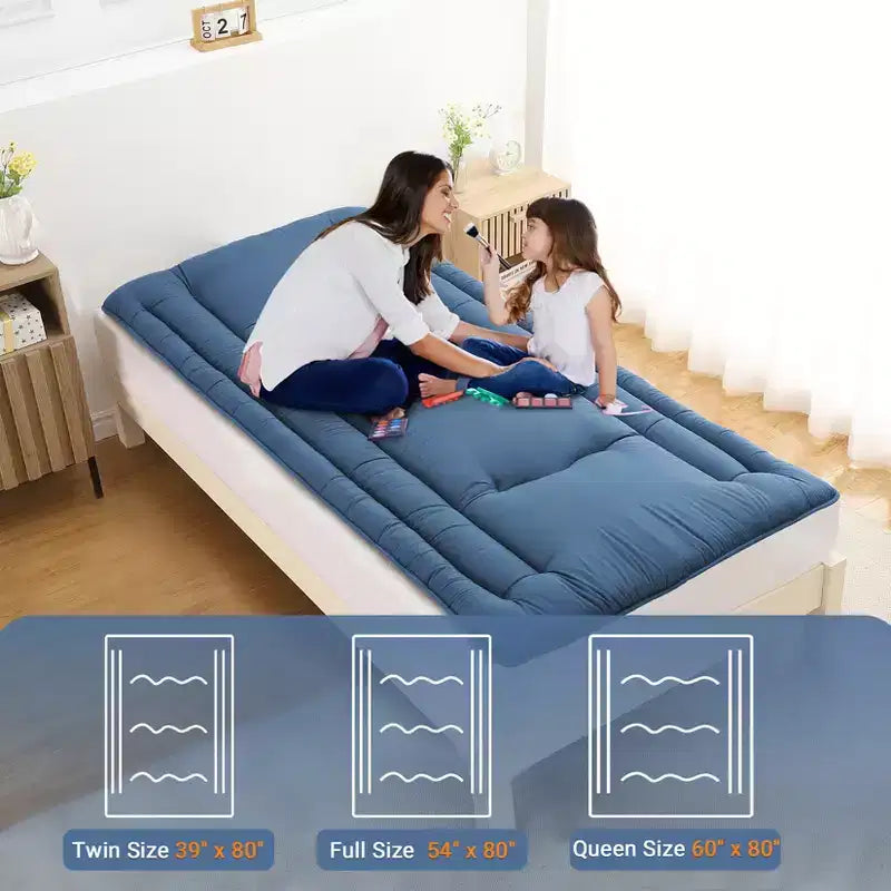 Materasso Pieghevole da Pavimento, Tappetino per Dormire Arrotolabile in Schiuma in Stile Giapponese, Letto Tatami da Pavimento Salvaspazio per Soggiorno o Camera da Letto