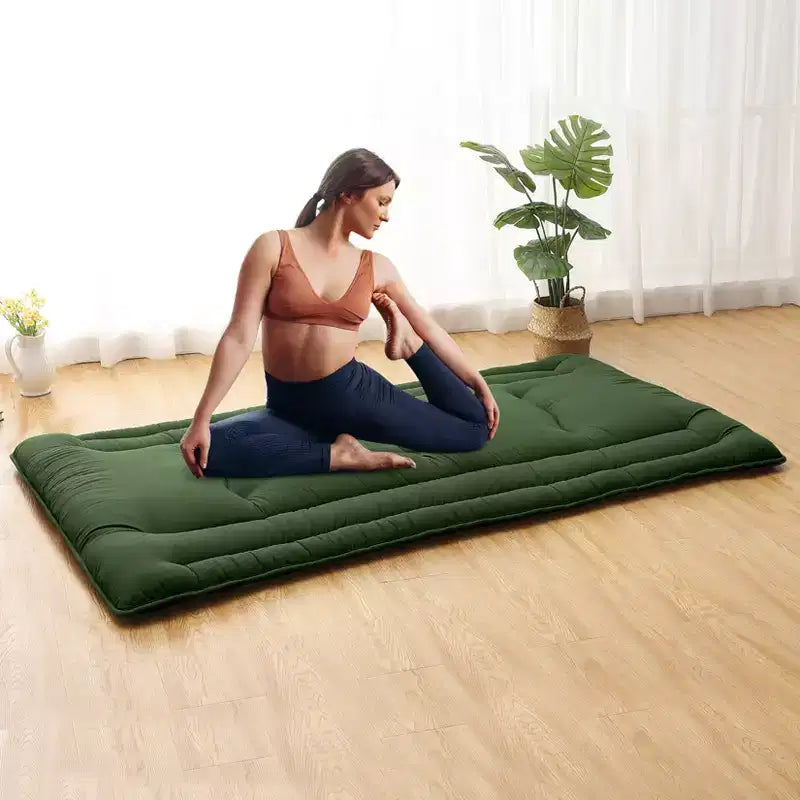 Foldable Floor Mattress, Japanese-Style Roll-Up Foam Sleeping Mat, Space-Saving Tatami Floor Bed for Living Room or Bedroom