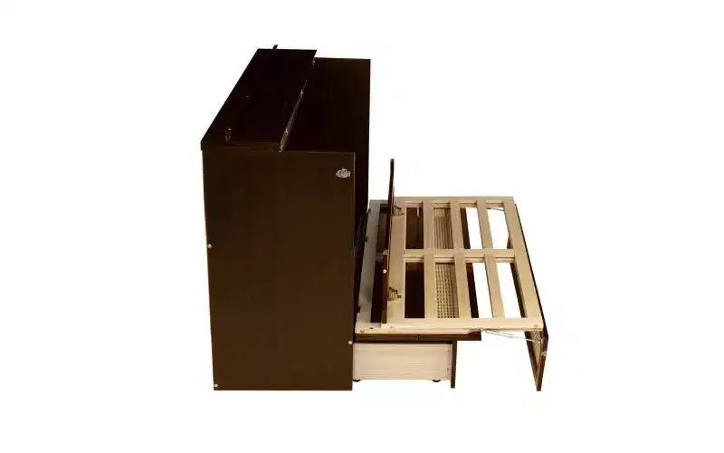 JVNOXK Letto a scomparsa Queen Size da 80 pollici, mobile a scomparsa in pino con inserti in vimini, cassetti portaoggetti integrati, adatto per camere da letto, noce