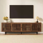 78 inch TV Stand for Living Room, Modern TV Console with Solid Wood Leg, Long Entertainment Center with Storage and Soft-Closing Hinges