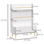 Libreria e Organizzatore Giocattoli per Bambini VIYET 37 - MDF Bianco + Gambe in Pino, 2 Ripiani, Contenitore, Antiribaltamento