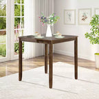MAYEERTY Wooden Square Counter Height Dining Table, Walnut Kitchen Table for Small Space Only The Table