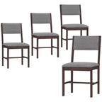 HOMCOM Set di 4 Sedie da Pranzo Moderne, Sedie da Cucina Imbottite in Tessuto di Lino con Gambe in Legno di Caucciù per Sala da Pranzo, Soggiorno