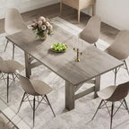 Acekool 71 Tavolo da Pranzo per 6-8 Persone in Stile Rustico, Tavolo Rettangolare Resistente con Gambe Triangolari per Cucina o Sala da Pranzo
