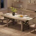 Acekool 71 Farmhouse Dining Table for 6-8, Heavy-Duty Rectangle Table with Triangular Legs for Kitchen or Dining Room