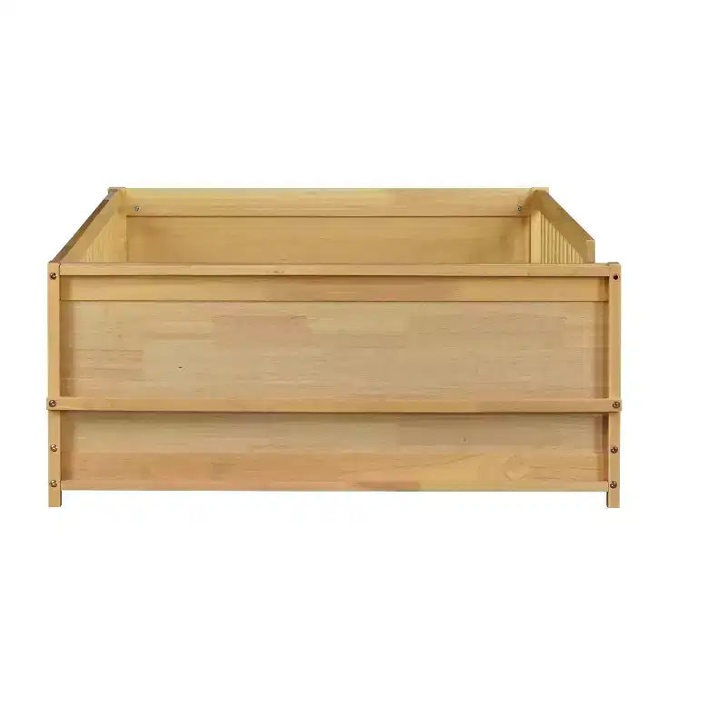 Bellemave Letto a Piattaforma Matrimoniale con Scaffale Integrato, Spondine e Robusta Struttura in Legno, Design Salvaspazio per la Camera dei Bambini