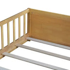 Bellemave Letto a Piattaforma Matrimoniale con Scaffale Integrato, Spondine e Robusta Struttura in Legno, Design Salvaspazio per la Camera dei Bambini