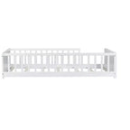 Bellemave Letto a Piattaforma Matrimoniale con Scaffale Integrato, Spondine e Robusta Struttura in Legno, Design Salvaspazio per la Camera dei Bambini