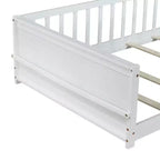 Bellemave Letto a Piattaforma Matrimoniale con Scaffale Integrato, Spondine e Robusta Struttura in Legno, Design Salvaspazio per la Camera dei Bambini