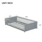 Bellemave Letto a Piattaforma Matrimoniale con Scaffale Integrato, Spondine e Robusta Struttura in Legno, Design Salvaspazio per la Camera dei Bambini