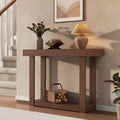 Farmhouse Wood Console Table, Sofa Table with Shelves Entry Way , Narrow Console Table with Open Storage, for Hallway, Behind the Couch, Living Room