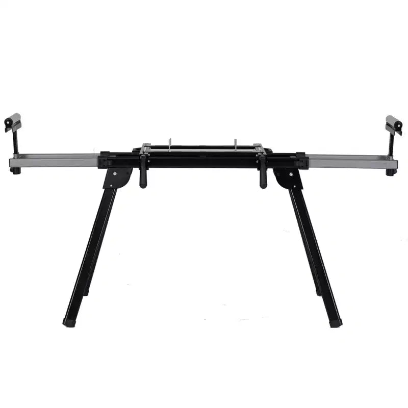 Cavalletto per Sega Troncatrice con telaio in Ferro Resistente, Capacità di Carico 200 kg, Binario Scorrevole Max 195 cm, Compatibile con la Maggior Parte delle Marche