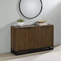 Display Cabinet, Four-Door Transitional Style Engineered Wood Display Cabinet, Modern Style Display Cabinet, Suitable for Living Room