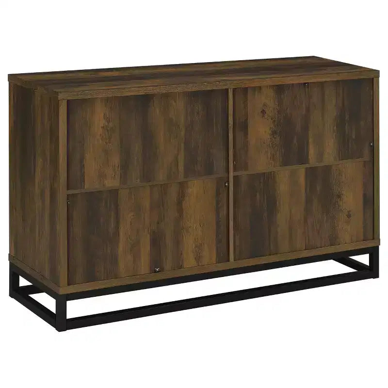 Vetrina, Vetrina in Legno Ingegnerizzato a Quattro Ante in Stile Transizionale, Vetrina in Stile Moderno, Adatta per Soggiorno