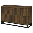 Vetrina, Vetrina in Legno Ingegnerizzato a Quattro Ante in Stile Transizionale, Vetrina in Stile Moderno, Adatta per Soggiorno