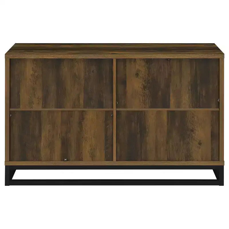 Vetrina, Vetrina in Legno Ingegnerizzato a Quattro Ante in Stile Transizionale, Vetrina in Stile Moderno, Adatta per Soggiorno