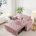 MooxvMoo 3 in 1 Sleeper Sofa Bed,Convertible Pull Out Couch with Small Table,USB and Type-C Ports,Loveseat Sleeper Bed with Side Pockets,Pink
