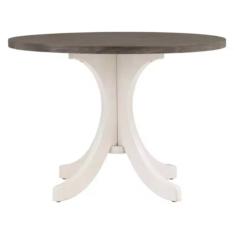 Set da pranzo 5 pezzi per 4 persone in stile rustico, tavolo da cucina rotondo in legno con 4 sedie imbottite