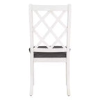 Set da pranzo 5 pezzi per 4 persone in stile rustico, tavolo da cucina rotondo in legno con 4 sedie imbottite