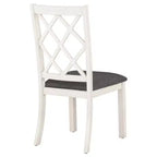 Set da pranzo 5 pezzi per 4 persone in stile rustico, tavolo da cucina rotondo in legno con 4 sedie imbottite