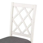 Set da pranzo 5 pezzi per 4 persone in stile rustico, tavolo da cucina rotondo in legno con 4 sedie imbottite