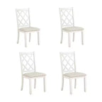 Set da pranzo 5 pezzi per 4 persone in stile rustico, tavolo da cucina rotondo in legno con 4 sedie imbottite