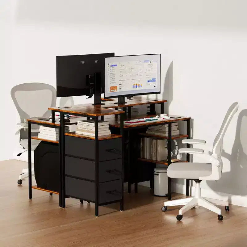 Scrivania moderna per computer Karl Home 47" con stazione di ricarica e cassetti portaoggetti