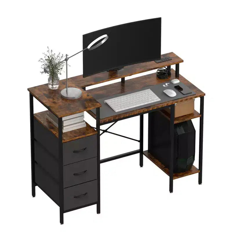 Scrivania moderna per computer Karl Home 47" con stazione di ricarica e cassetti portaoggetti
