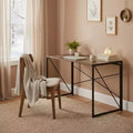 Homy Casa Harper Large Folding Desk with Wide Wood Top and Metal Frame for Home Office