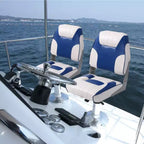 Sedili pieghevoli per barca a schienale basso, confezione da 2 - Sedie nautiche imbottite spesse e impermeabili - Design pieghevole salvaspazio - Ergonomiche e resistenti per la pesca