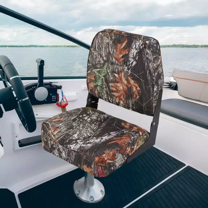 Sedili pieghevoli per barca a schienale basso, confezione da 2 - Sedie nautiche imbottite spesse e impermeabili - Design pieghevole salvaspazio - Ergonomiche e resistenti per la pesca