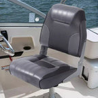 Sedili pieghevoli per barca a schienale basso, confezione da 2 - Sedie nautiche imbottite spesse e impermeabili - Design pieghevole salvaspazio - Ergonomiche e resistenti per la pesca